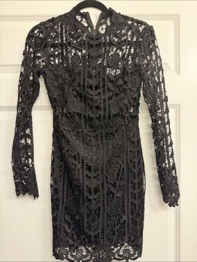 by the way. Black Long-Sleeve Lace Cocktail Dress xsmall worn once